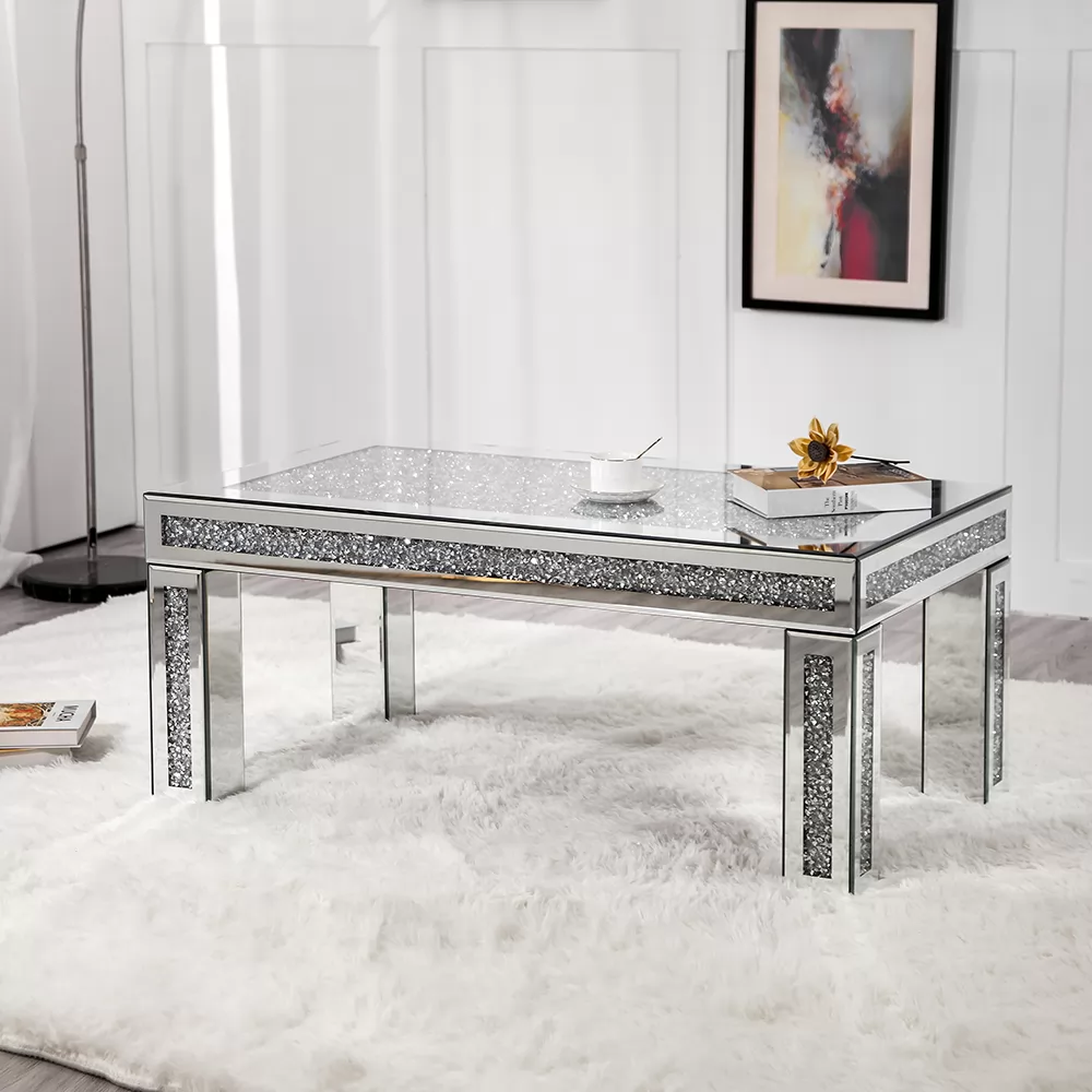 SHYFOY Mirrored Crushed Diamond Coffee Table / SF-CF015