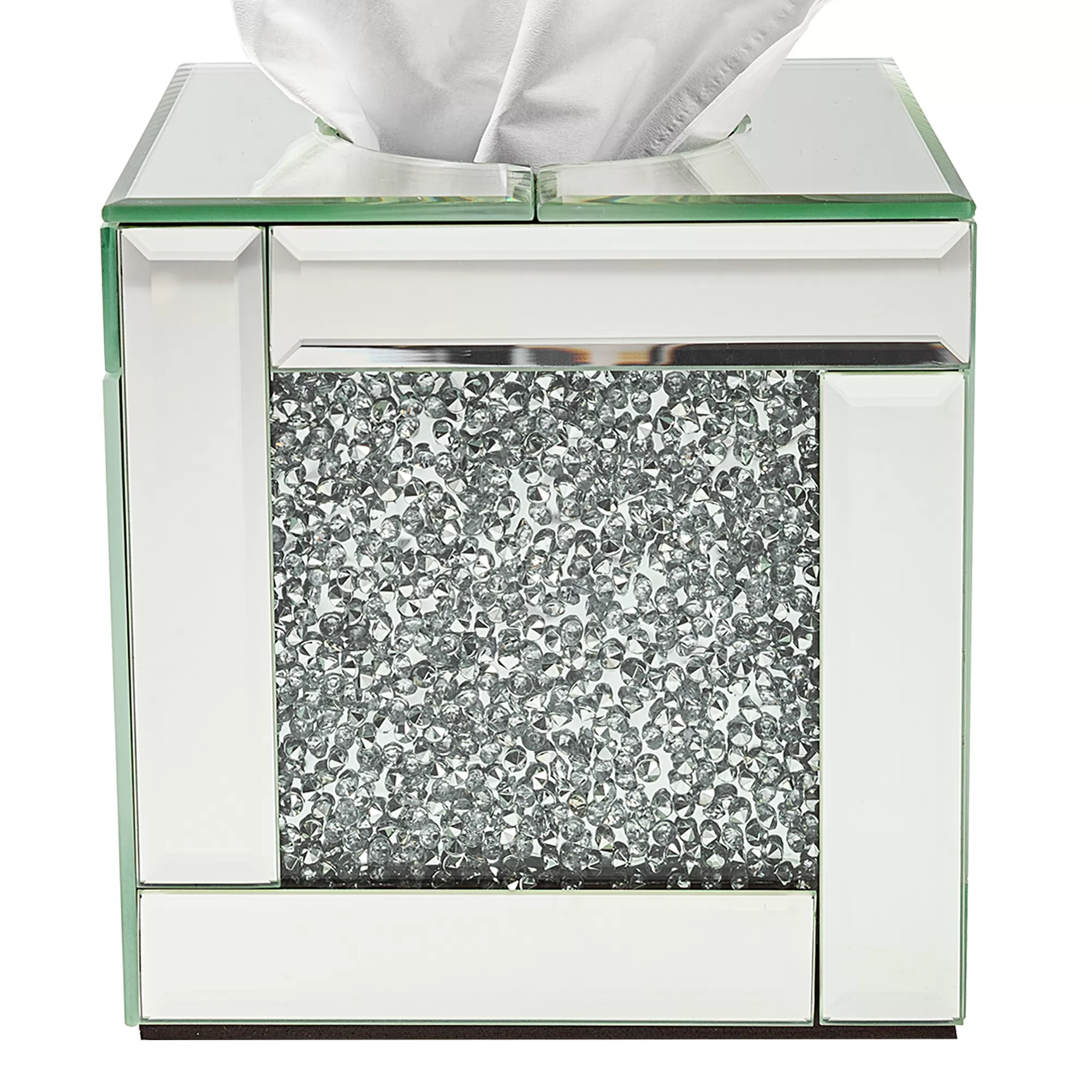 SHYFOY Tissue Box Cover Square, Modern Glass Decorative Tissue Holder / SF-MP061